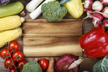 different vegetables place for text