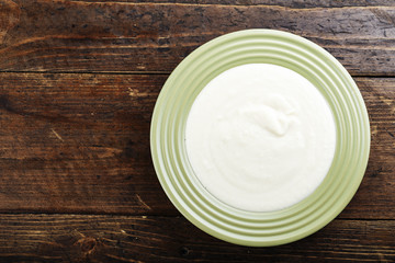 Fototapeta na wymiar cream soup in a plate on a table