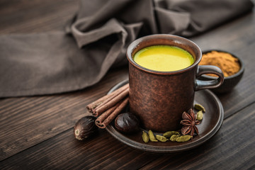 Traditional Indian drink turmeric milk