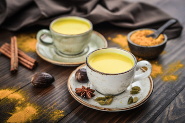 Traditional Indian drink turmeric milk