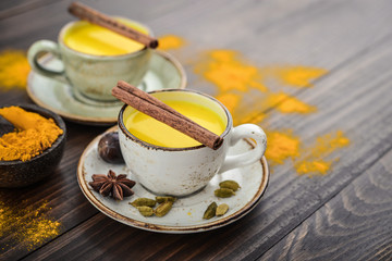 Traditional Indian drink turmeric milk