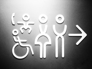 symbol of man , woman, baby ,and disabled person icon sign