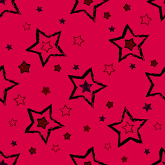 abstract seamless sport stars pattern. Grunge urban stars background in black and white colors for girls, boys, childish, fashion and sport clothes. Silhouette sport stars repeated backdrop.