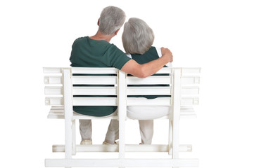 Fototapeta premium Portrait of a senior couple posing isolated
