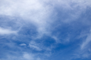 Blue sky background with tiny clouds