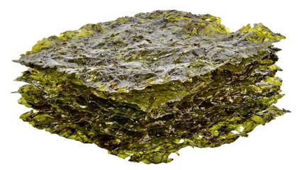Korean food nori seaweed sheets isolated