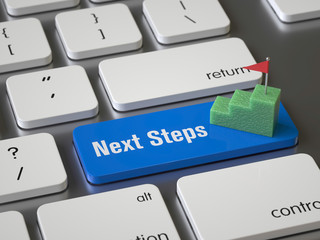 Next steps key on the keyboard, 3d rendering,conceptual image