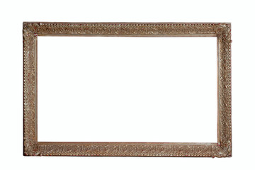 Fototapeta premium wooden old frames for decoration painting isolated on white background
