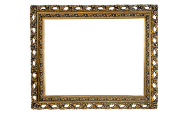 wooden old frames for decoration painting isolated on white background