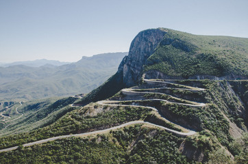 The impressive Serra da Leba mountain pass with many winding curves near Lubango, Angola
