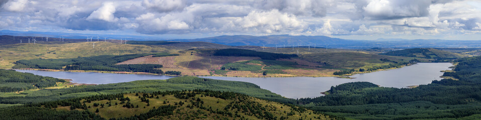 Fototapeta na wymiar Carron Valley Reservoir panorama