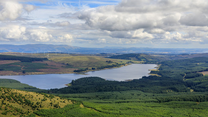 Fototapeta na wymiar Carron Valley reservoir from Meikle Bin