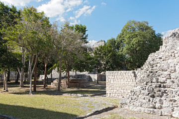 The ruins of the ancient Mayan city of Becan, Campeche, Mexico