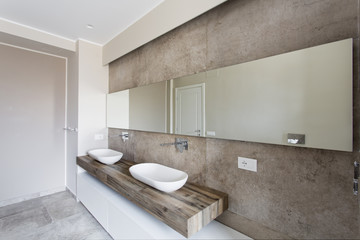 Modern bathroom with double sink