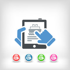 Navy booking on tablet