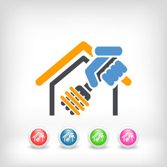 Spaghetti restaurant icon concept