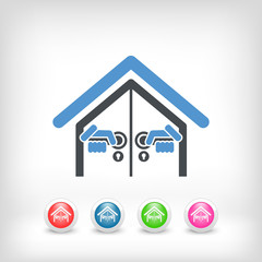Door house opening concept icon