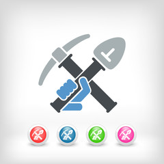 Pick and shovel icon