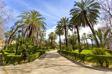 Fototapeta na wymiar The garden of Villa Bonanno in Palermo, Sicily