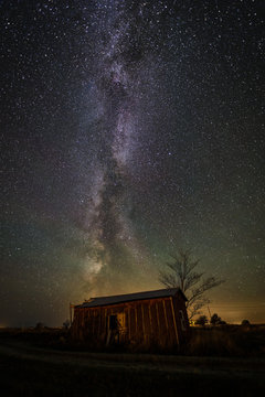 The old garage and the Milky Way