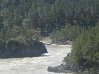 The confluence of the Katun and Chemal rivers. Mountain Altai. Siberia.