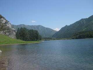  Reservoir on the river Chemal, right behind the hydropower station.