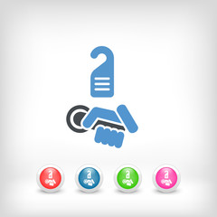 Hotel icon. Door label.