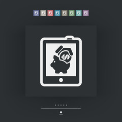 Money icon on touch device