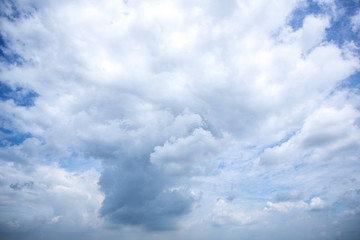 wonderful fluffy clouds on blue sky. cloud flying on the sky. image for background, wallpaper and copy space.