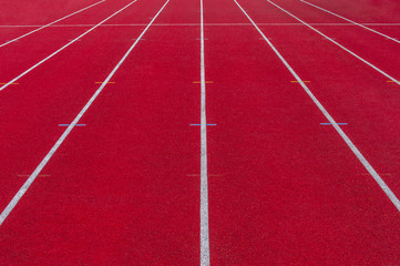 Fototapeta premium Direct athletics Running track at Sport Stadium