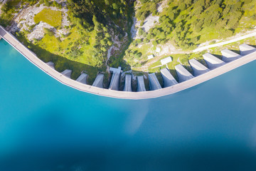 Aerial view of Fedaia lake