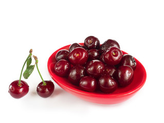 Cherry ripe on white background