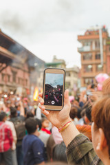 People Taking Photos with Smart Phone