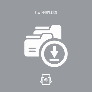 Folders multiple downlad - Flat minimal icon