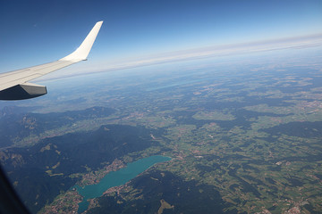 Fototapeta premium Bavaria, Germany - Tegernsee lake near Munich, aerial view