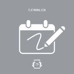 Notepad and pen - Vector flat minimal icon