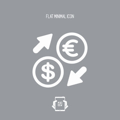 Euro/Dollar - Foreign currency exchange icon