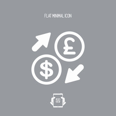 Dollar/Sterling - Foreign currency exchange icon