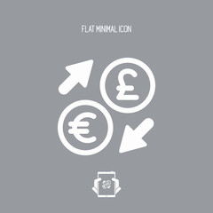 Euro/Sterling - Foreign currency exchange icon