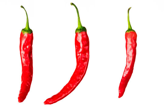three pieces of chili peppers