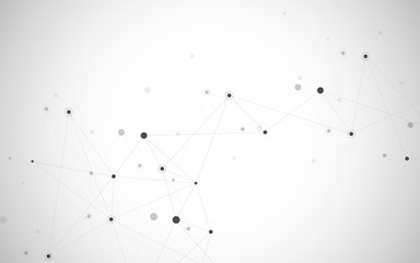 Abstract connecting dots and lines. Connection science and technology background.