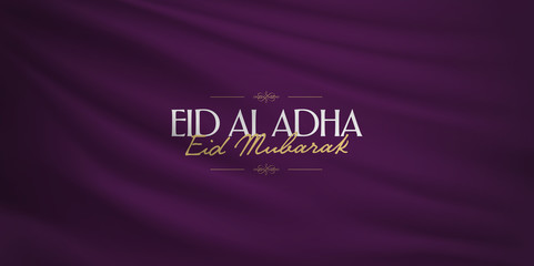 Eid Al Adha Creative line typograpghy. Feast of the Sacrifice Greeting Card.