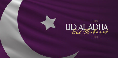 Eid Al Adha Creative line typograpghy. Feast of the Sacrifice Greeting Card.