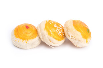 Traditional Chinese cake isolated on white background.