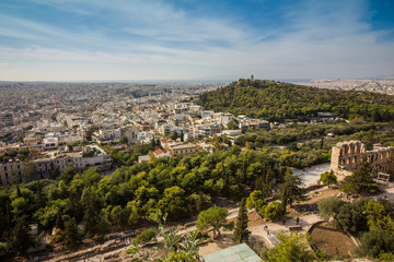 Fototapeta na wymiar Athens panorama from the Acropolis