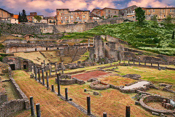 Volterra, Pisa, Tuscany, Italy: ancient Roman Theater (1st century BC)