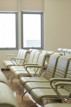 Bare seats waiting for patients in an elegant hospital