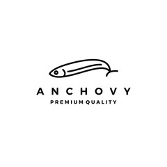 Fototapeta premium anchovy fish logo vector icon seafood illustration