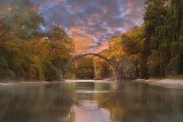 Photo sur Plexiglas Le Rakotzbrücke Rakotzbrücke , Lord of the Rings bridge