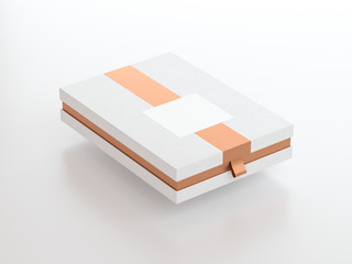 White Box packaging Mockup Half Side View, 3d rendering